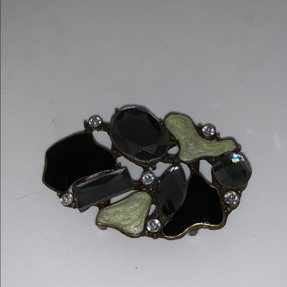 Very Vintage Rhinestone and Stone Pendant/Belt - Picture 3 of 5